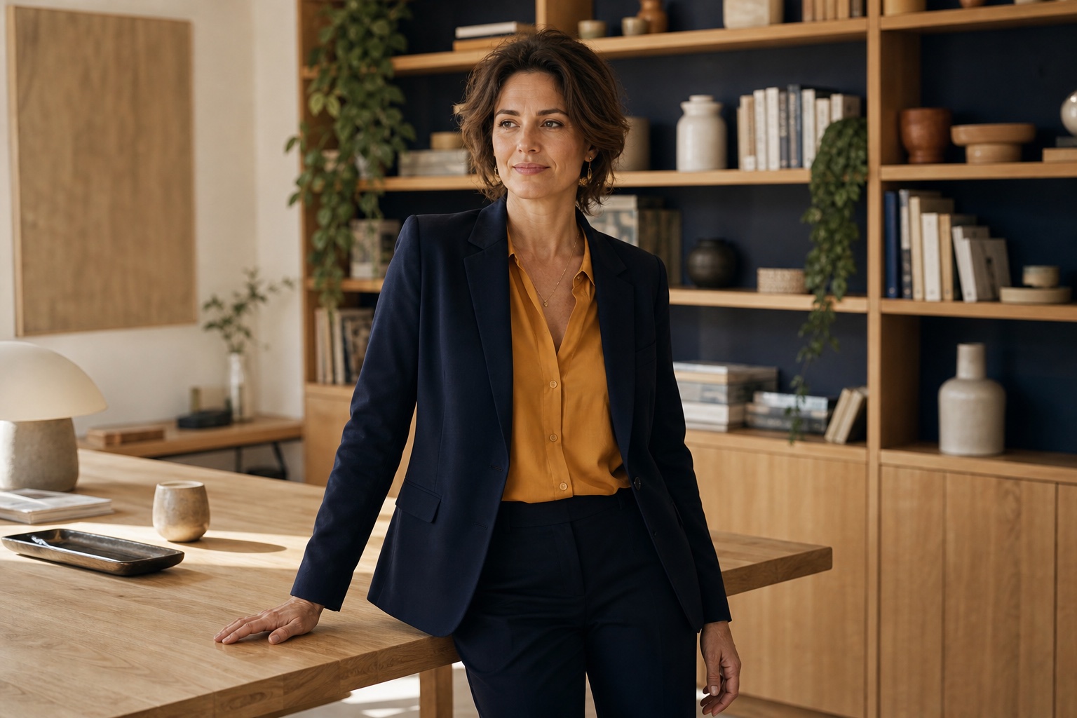 Une dirigeante dans son environnement professionnel